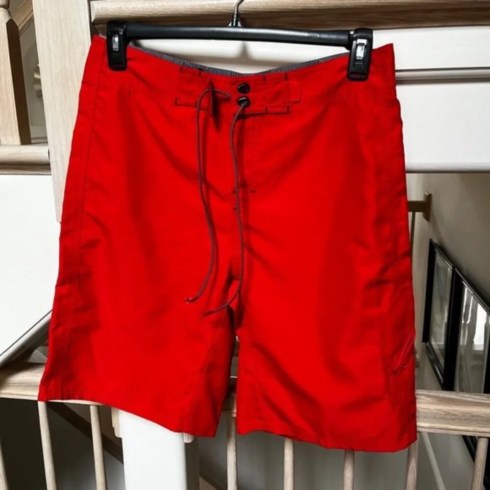 The North Face Silicone Printed Swim Shorts in Red 32 NWOT